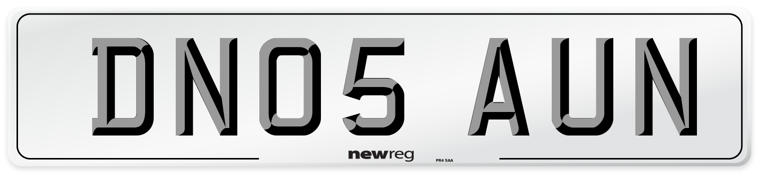 DN05 AUN Number Plate from New Reg